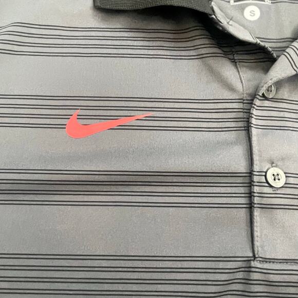 Nike Polo Dri-Fit Oklahoma Sooners Men’s Gray Striped Size Small - Picture 3 of 10